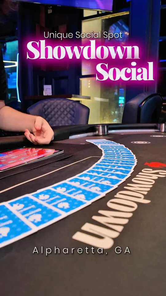 Showdown Social in Alpharetta showing social gaming experience, interactive games, darts, zombie stations, bar, atmosphere, video by Hungry Homegirl on Facebook