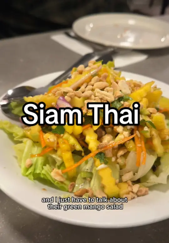 Siam Thai Restaurant in Pensacola showing food, restaurant visit, video by wpgeats on TikTok