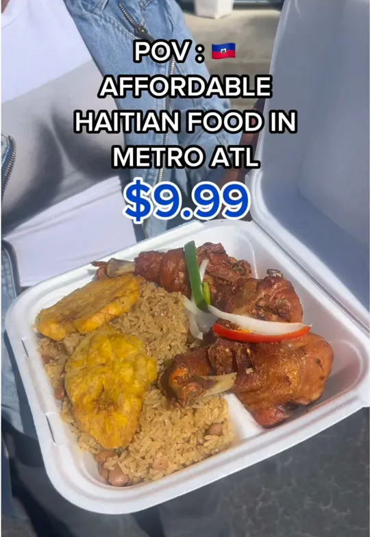 Silany's restaurant lakay in Lawrenceville showing haitian food, 9.99 haitian food, video by silanyslakay on TikTok
