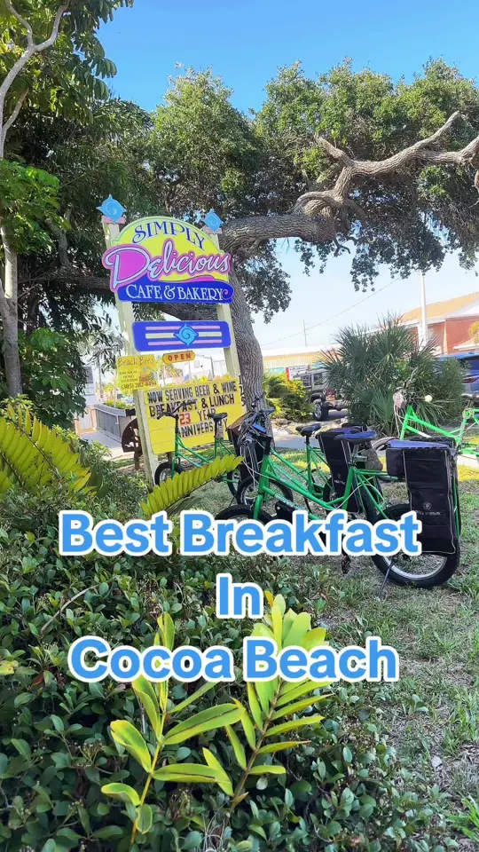 Simply Delicious Cafe & Bakery in Cocoa Beach showing review, breakfast, video by yolysfavorites on TikTok