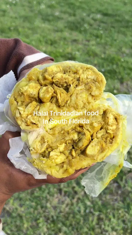 Singh's Roti Delight in Lauderdale Lakes showing restaurant, halal food, trinidadian food, video by halalbitesfl on TikTok