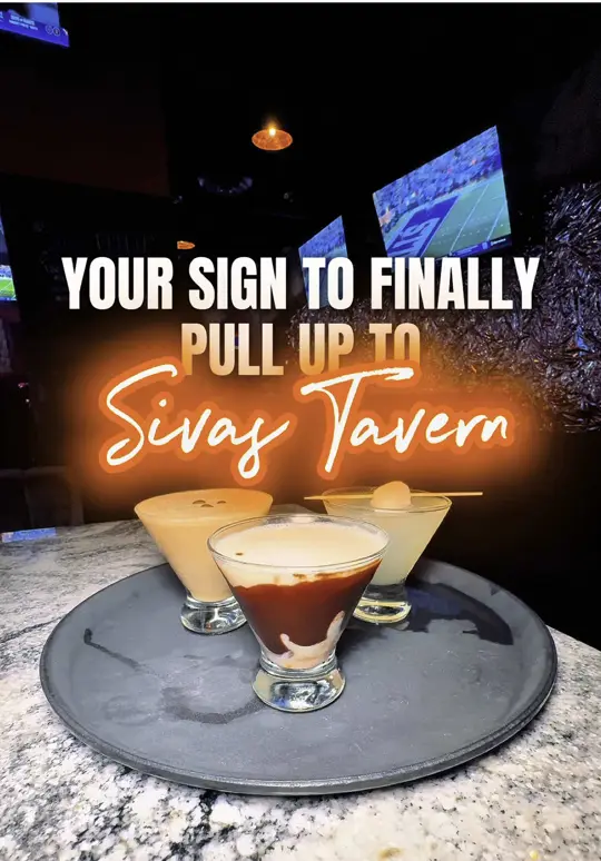 Sivas Tavern in Kennesaw showing live dj, bars, late-night menu, happy hour specials, covered glass patio, video by sivastavern on TikTok
