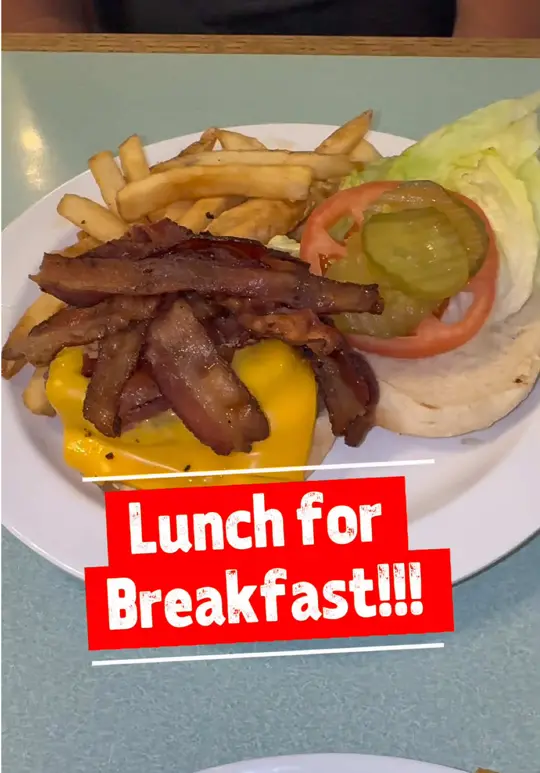 Skillets in Naples showing food, bacon cheeseburger, breakfast sandwich, onion roll, video by jeffandmarkexploring on TikTok