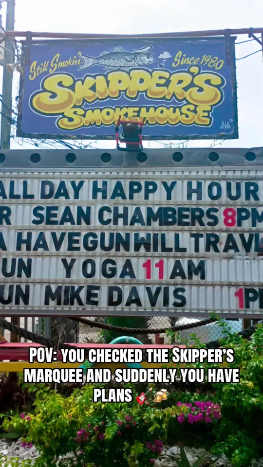 Skipper's Smokehouse in Tampa showing live music, atmosphere, drinks, video by skipperssmokehouse on TikTok