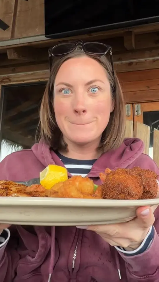 Skippers’ Fish Camp in Darien showing restaurant visit, coastal cuisine, video by Caitlin Atlas on Facebook