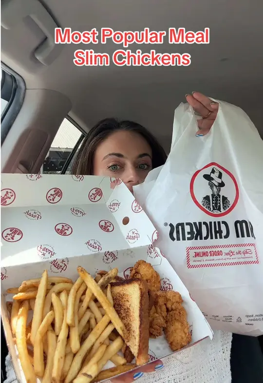 Slim Chickens in Wesley Chapel showing food review, slim chickens meal, video by sarahmargareteats on TikTok