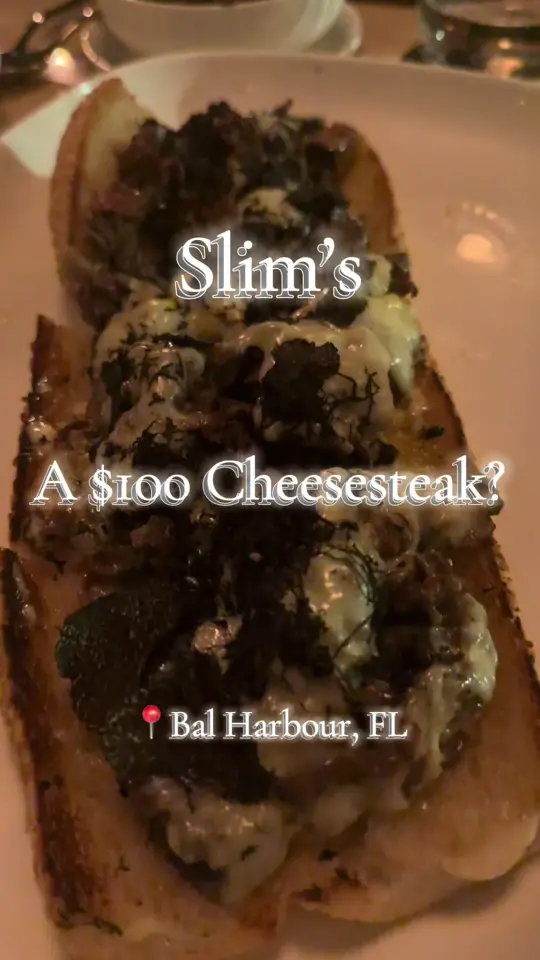 Slim's in Bal Harbour showing review, visit, video by alex.oh.eats on TikTok