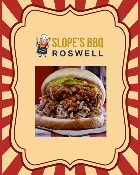 Slope's BBQ Roswell in Roswell showing food, hickory-smoked bbq, video by Slopes BBQ of Roswell on Facebook