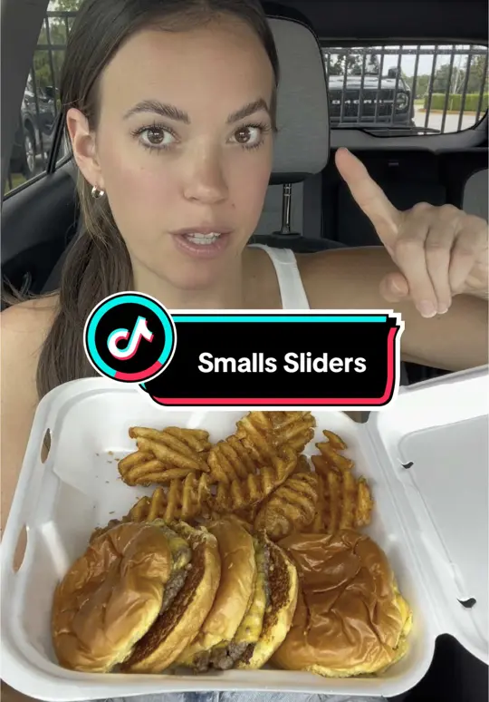 Smalls Sliders in Ocala showing food review, cheeseburger, queso, video by eatdrinkbemandy on TikTok