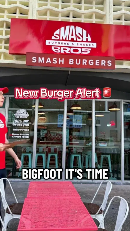 Smash Bros Burgers and Shakes in Miami showing burger, smashburger, video by pensacola_bigfoot on TikTok