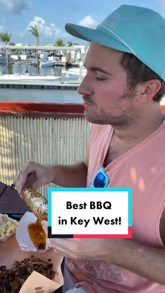 Smoked BBQ in Key West showing food, smoked corn, video by theshayspence on TikTok