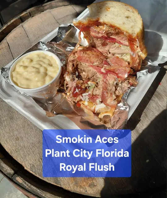 Smokin' Aces BBQ & Steakhouse Plant City in Plant City showing food review, brisket, bbq sandwich, video by The Honest Food Guy on Facebook