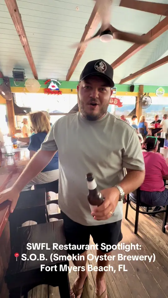 Smokin' Oyster Brewery in Fort Myers showing review, visit, video by thesuarezgroupswfl on TikTok