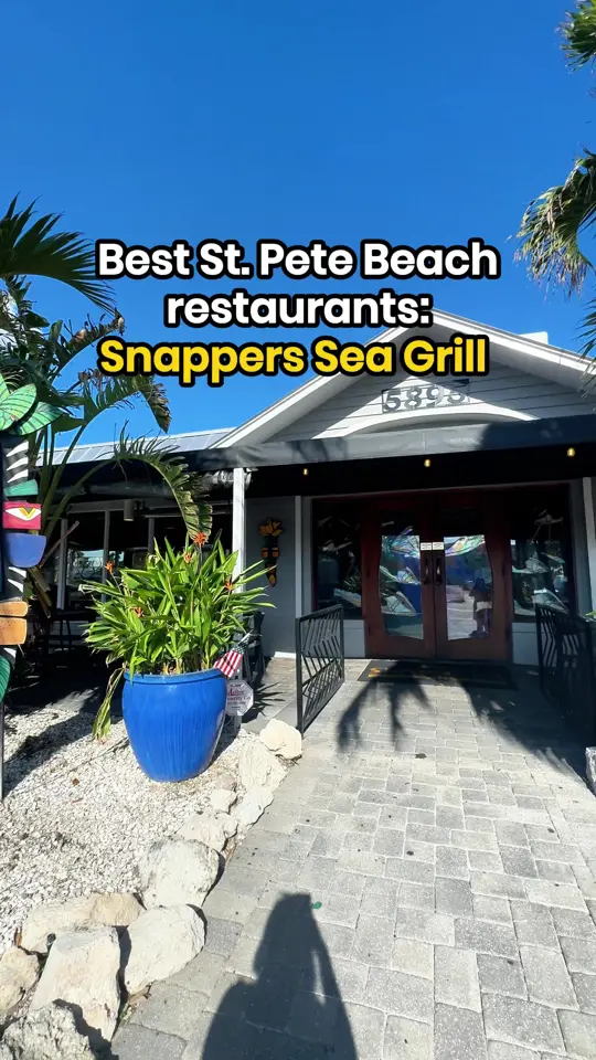 Snapper's Sea Grill in St. Pete Beach showing review, visit, surf and turf, wasabi crusted tuna, fra’diavolo pasta, fresh caught snapper, video by ilovetheburgstpete on TikTok