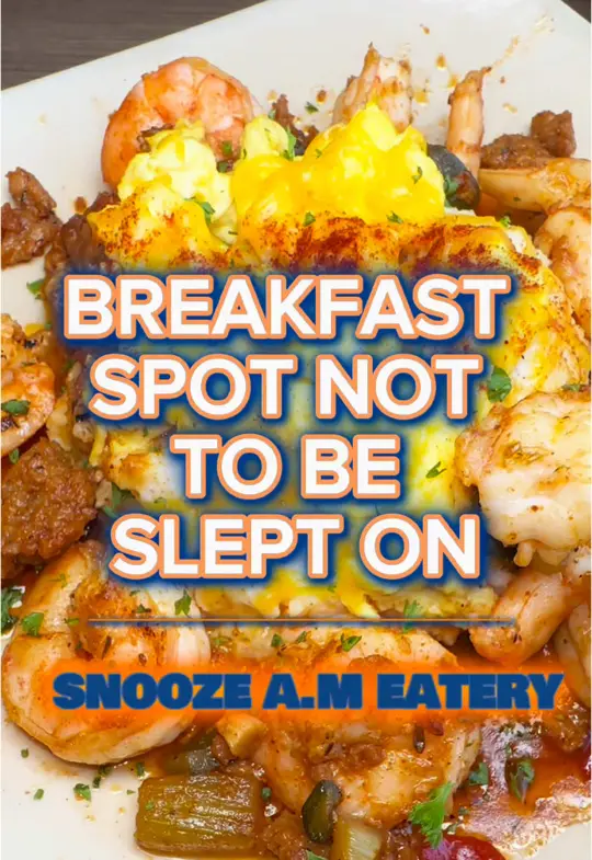 Snooze, an A.M. Eatery in Atlanta showing review, visit, breakfast, video by badandboujeefoodie on TikTok