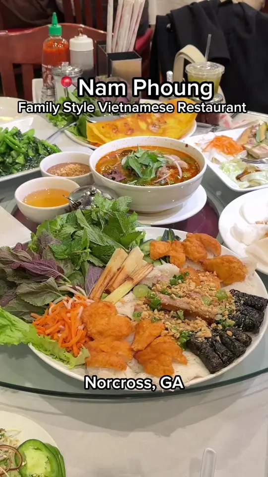 So Ba Vietnamese Restaurant in Atlanta showing food, three delights platter, video by mis.shelly on TikTok