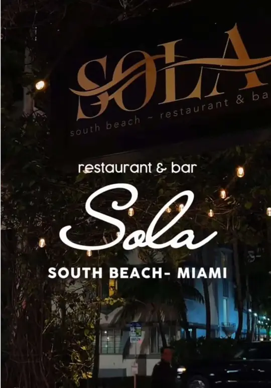 Sola Miami Beach in Miami Beach showing restaurant visit, dinner date, ambience review, video by _chicpick on TikTok