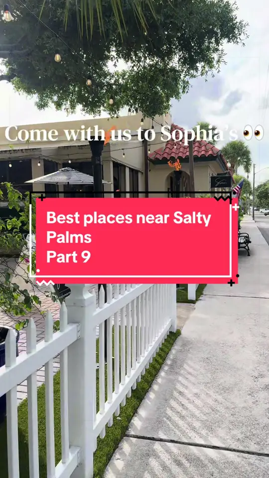 Sophia’s in Hobe Sound showing happy hour, appetizers, flatbreads, relaxed atmosphere, video by saltypalmsstay on TikTok