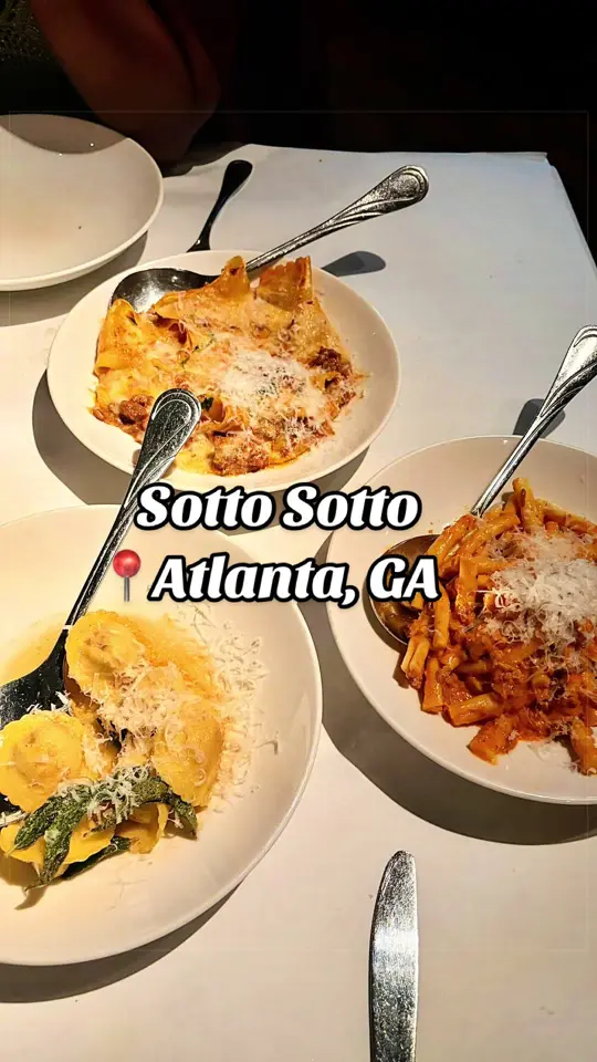 Sotto Sotto Restaurant in Atlanta showing italian food, restaurant visit, review, video by sydroberso on TikTok