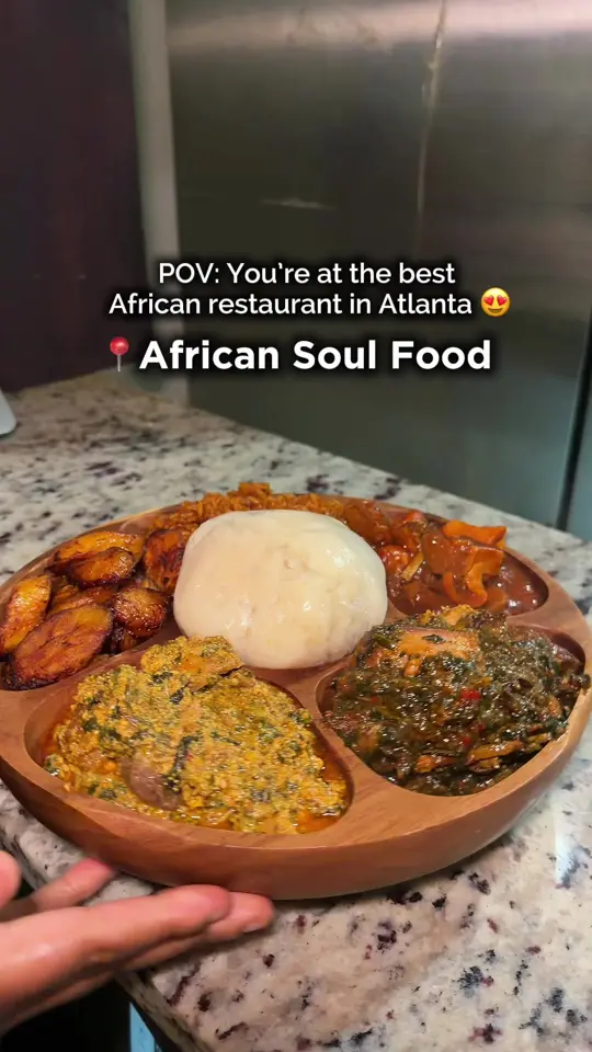 Soul Food And Cultures in East Point showing restaurant, african cuisine, visit, video by africansoulfoodatl on TikTok