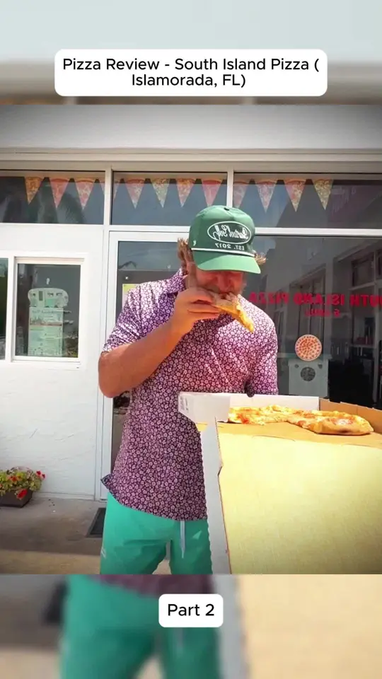 South Island Pizza in Islamorada showing pizza, review, video by gogotravelwithjos on TikTok