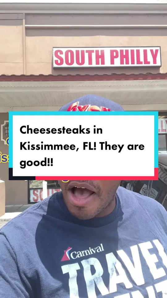 South Philly Steaks in Orlando showing cheesesteak, visit, video by mikethetravellover on TikTok