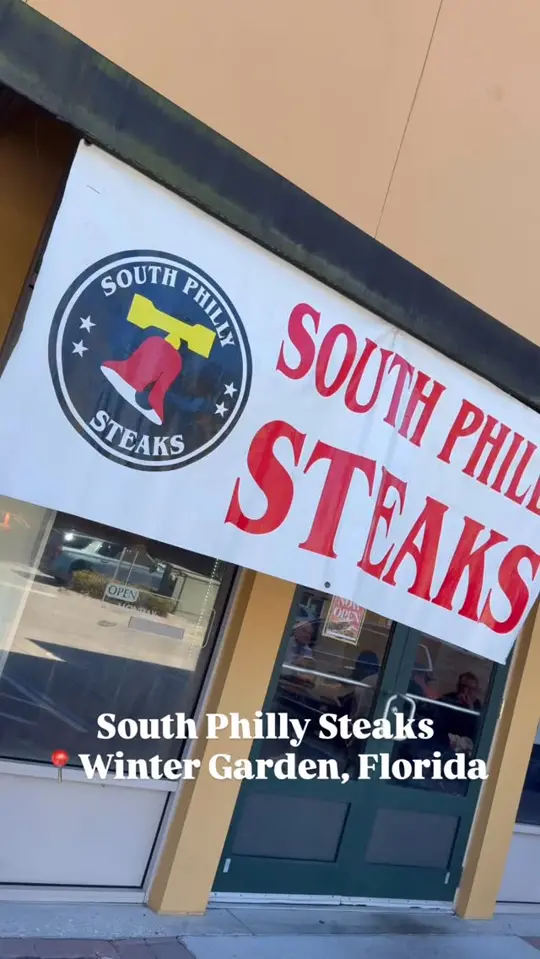 South Philly Steaks in Orlando showing review, visit, food, philly cheesesteak, amoroso rolls, video by We Are Winter Garden on Facebook