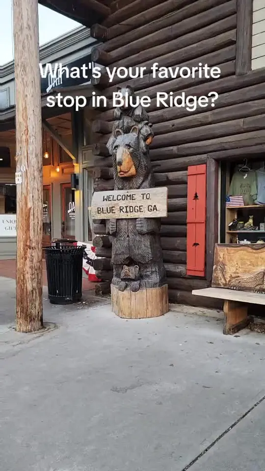 Southern Charm in Blue Ridge showing visit, blue ridge ga, north georgia, video by visitblueridgega on TikTok