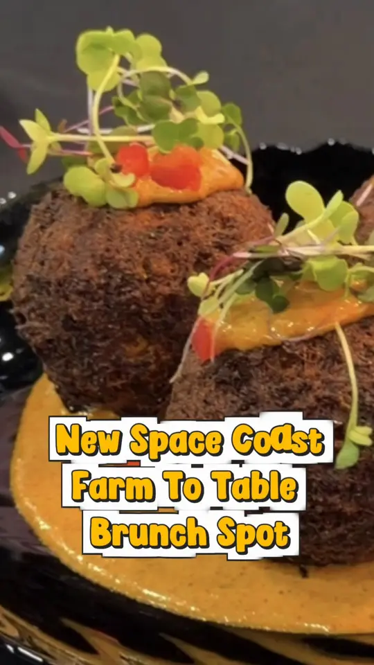 Southern Cypress Bistro in Palm Bay showing brunch, chicken and waffles, house-made syrups, biscuits and gravy, video by brevardbanana on TikTok