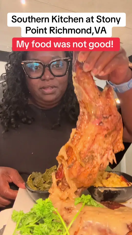 Southern Kitchen in Lake Park showing review, mac and cheese, collard greens, turkey wings, wings, video by consquilla on TikTok
