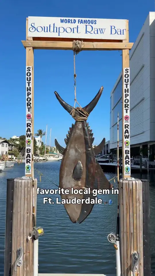 Southport Raw Bar & Restaurant in Fort Lauderdale showing restaurant, raw bar, seafood, dive bar atmosphere, local gem, video by The Broward Scene on Facebook