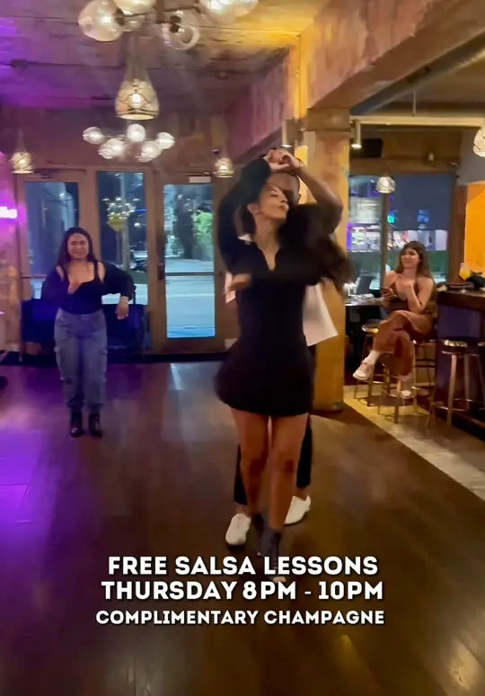Spanglish Wynwood - Restaurant & Cocktail Bar in Miami showing event, free salsa lessons, video by spanglish_miami on TikTok