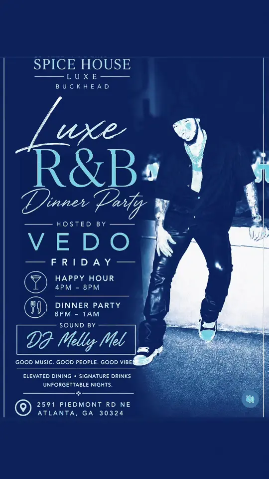 Spice House Buckhead Luxe in Atlanta showing live music, dj, signature cocktails, elevated caribbean cuisine, happy hour, dinner party, video by spicehousebuckheadatl on TikTok