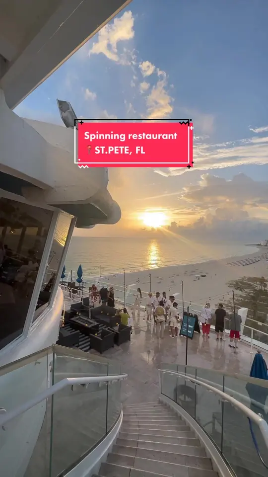 Spinners Rooftop Grille in St. Pete Beach showing review, visit, atmosphere, views, video by almonaciddani on TikTok
