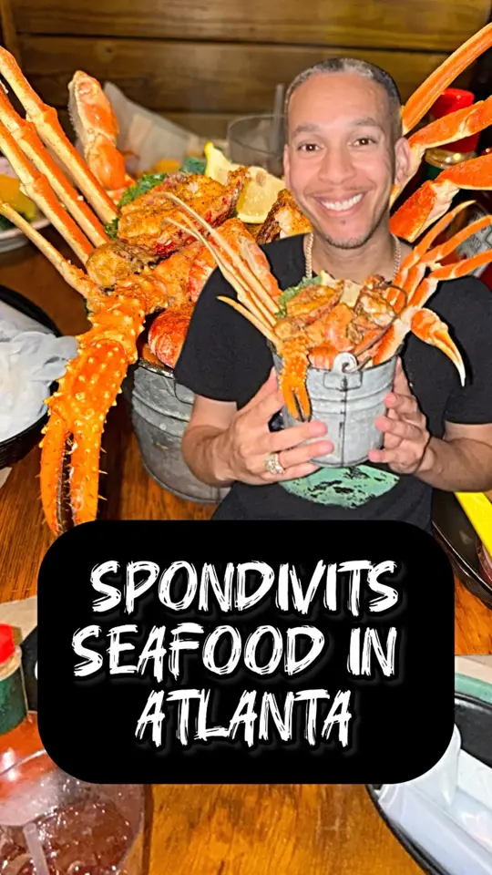 Spondivits in East Point showing seafood, lobster, crab, shrimp, video by Yummo Bucko on Facebook
