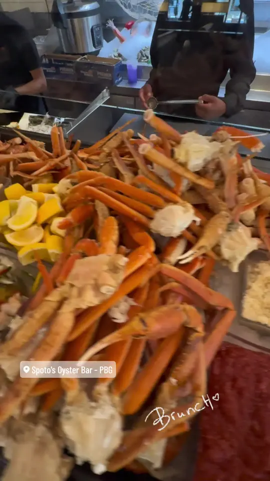 Spoto's Oyster Bar in Palm Beach Gardens showing brunch, award-winning brunch, oysters, restaurant visit, video by milvaskorish on TikTok
