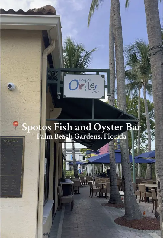 Spotos Fish & Oyster in Palm Beach Gardens showing happy hour, oysters, video by travelingtipsy on TikTok