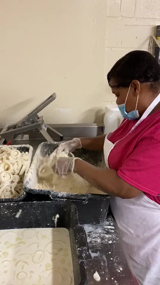 Sprayberry's Barbecue in Newnan showing food, onion rings, video by Sprayberry's BBQ on Facebook