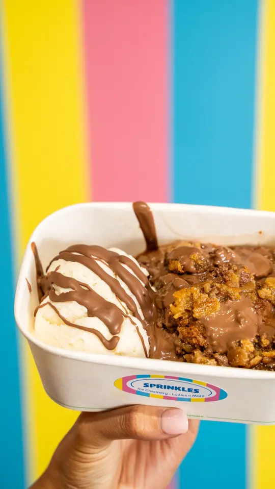 Sprinkles Ice Cream Shop in St. Pete Beach showing food, scoopable cookie dough, video by Sprinkles Ice Creamery - Lollies n More on Facebook