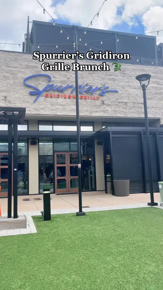 Spurrier's Gridiron Grille in Gainesville showing brunch, buffet, mimosas, bloody marys, video by rising.luna on TikTok
