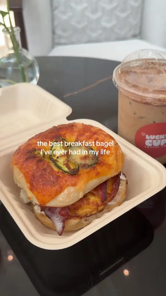 St. Pete Bagel Co. in Dunedin showing coffee, matcha, video by kateyyliu on TikTok