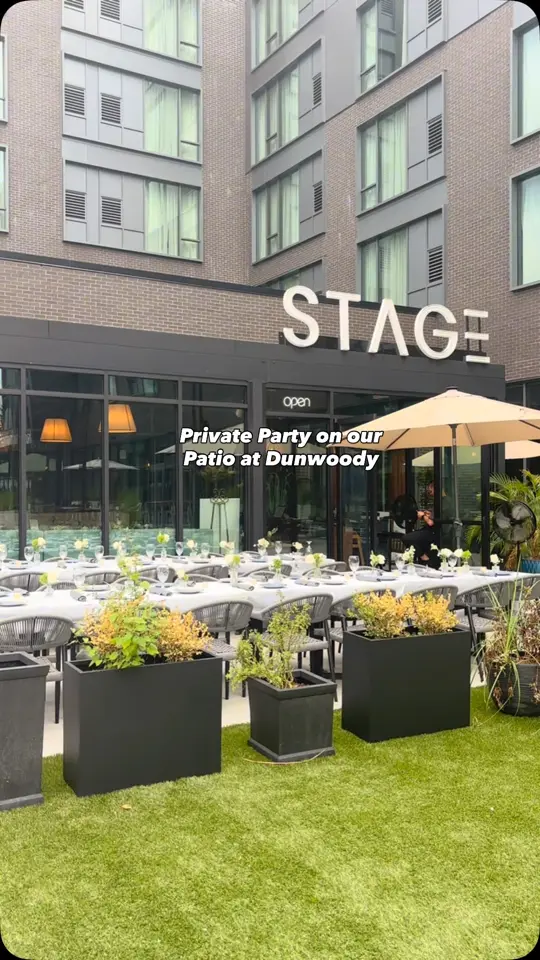 Stäge Dunwoody in Dunwoody showing private dinner, patio, video by Stäge Peachtree Corners on Facebook