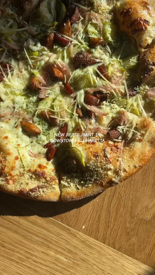 Standard at Alpharetta in Alpharetta showing pizza, pickle lovers pizza, lemonyaki wings, video by madoleapproved on TikTok