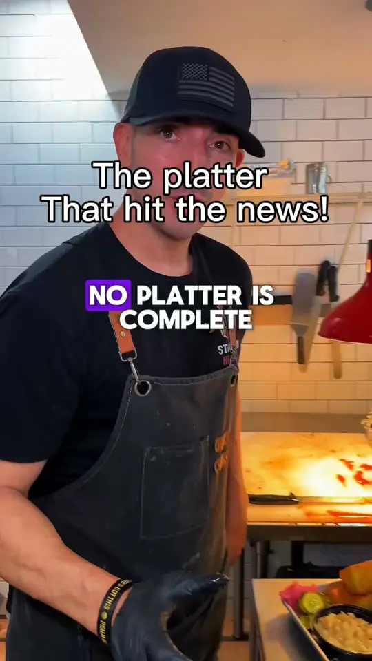 Station House of Cumming in Cumming showing food, walk-in sampler platter, video by Station House BBQ on Facebook