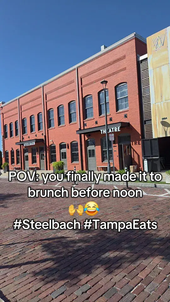 Steelbach in Tampa showing brunch, mimosas, food, riverwalk view, vibes, video by varmors on TikTok