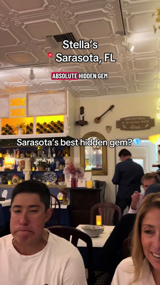 Stella's Greek Cuisine in Sarasota showing restaurant visit, greek food, video by alexahoriuchi on TikTok