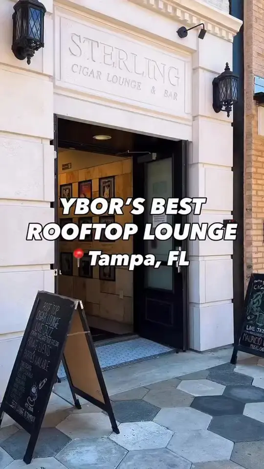Sterling Cigar Lounge & Bar in Tampa showing live music, jazz artist, rooftop lounge, craft cocktails, venue atmosphere, video by Creative Loafing Tampa on Facebook