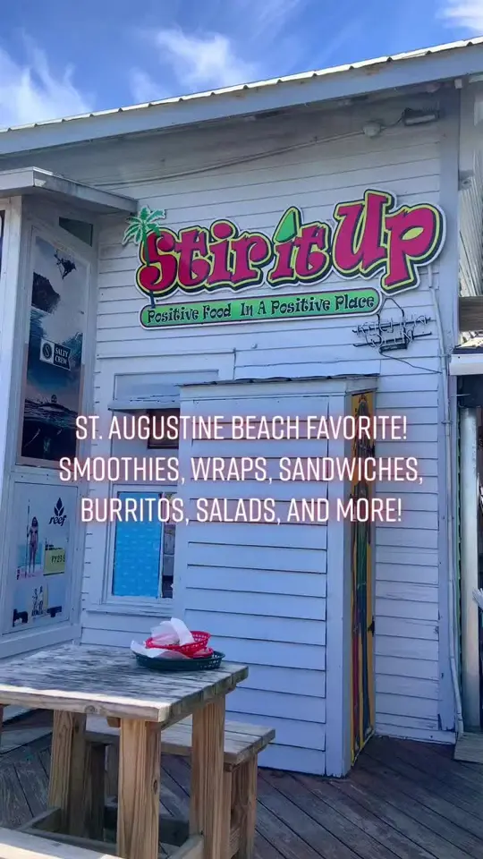 Stir It Up St Augustine in Florida showing restaurant, food, smoothie, sandwiches, healthy food, video by atmstaug on TikTok