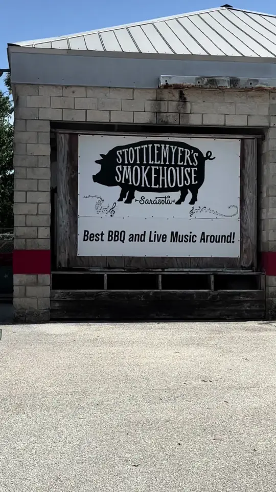 Stottlemyer's Smokehouse in Sarasota showing happy hour, drink specials, playground amenities, family-friendly atmosphere, video by happy_hour_hunters_srq on TikTok