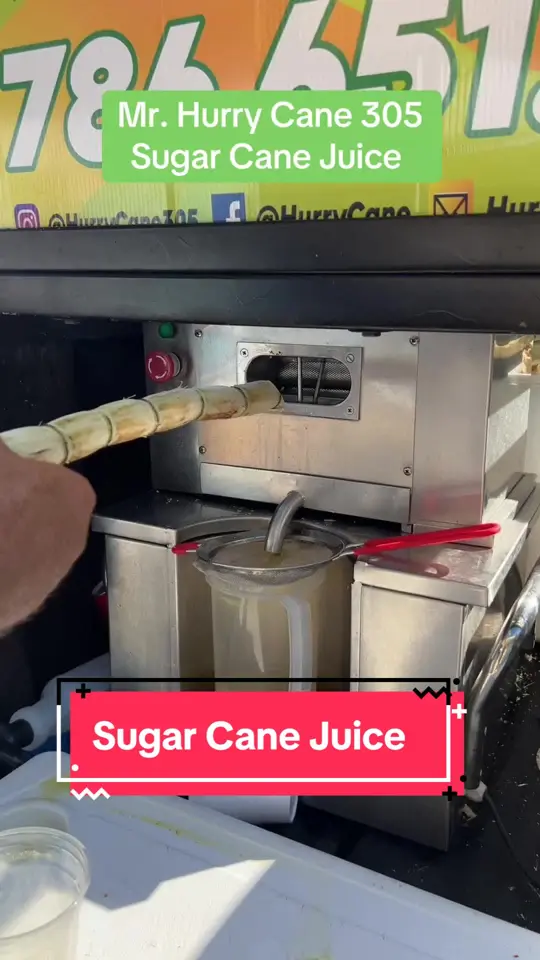 SUGARCANE in Miami showing sugarcane juice, drink, video by iamtheetea1.0 on TikTok